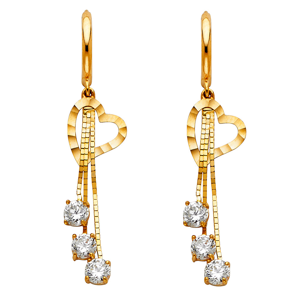 14KY CZ DANGLE HUGGIES