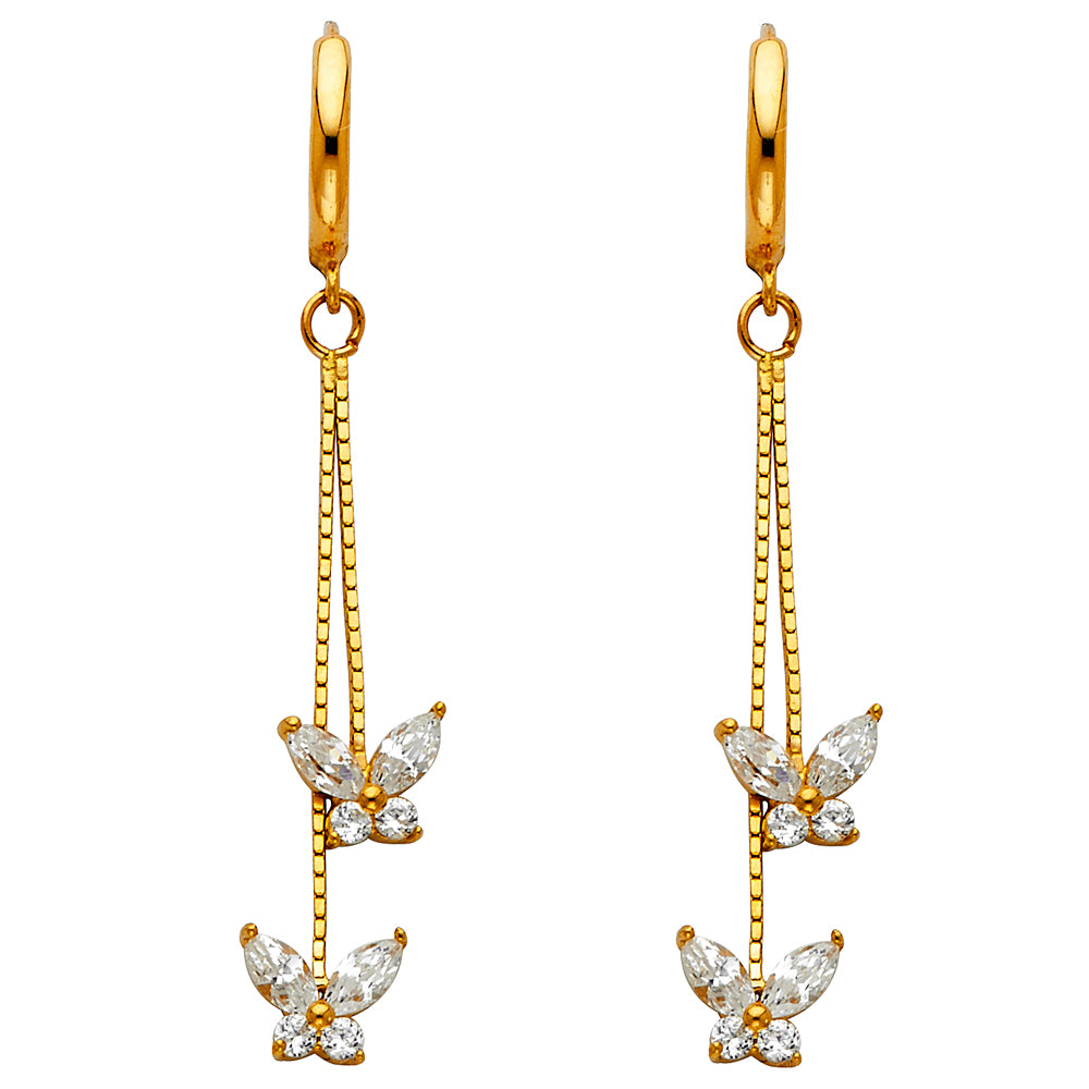 14KY CZ DANGLE HUGGIES