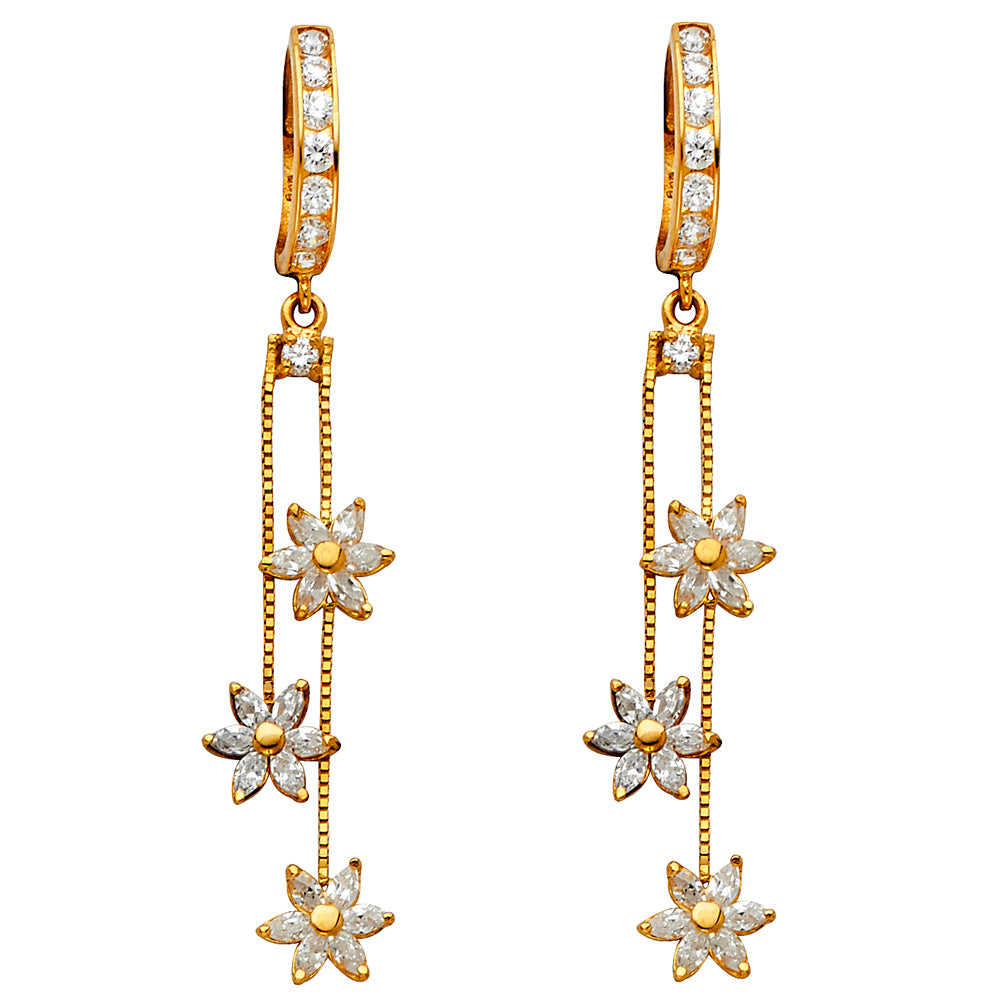 14KY CZ DANGLE HUGGIES
