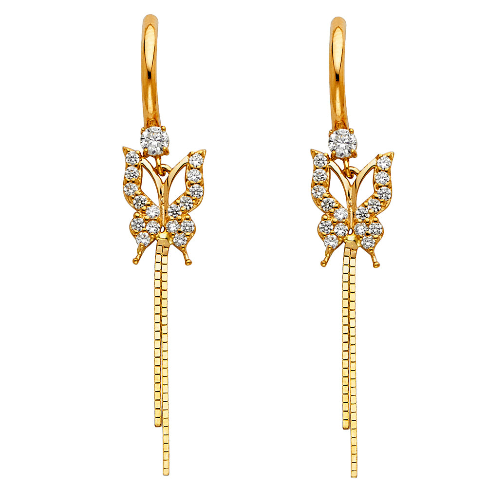 14KY CZ DANGLE HUGGIES