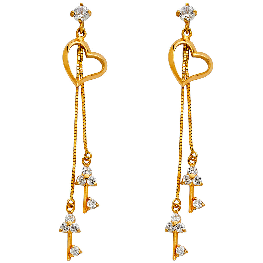 14KY CZ DANGLE HUGGIES