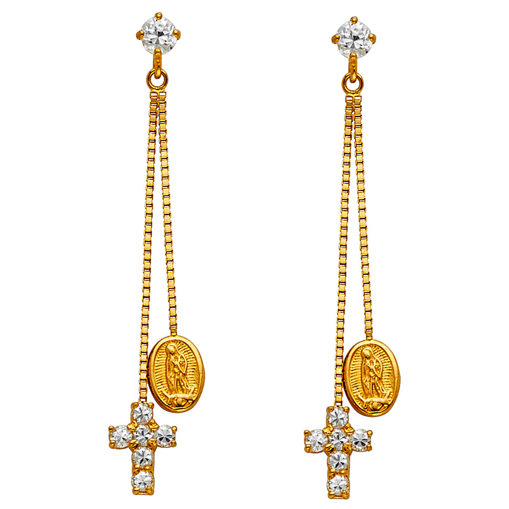 14KY CZ DANGLE HUGGIES
