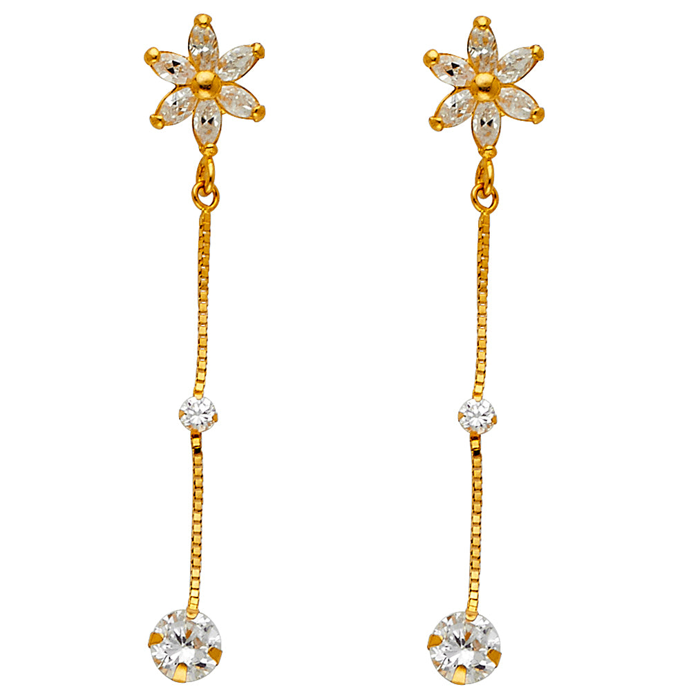 14KY CZ DANGLE HUGGIES
