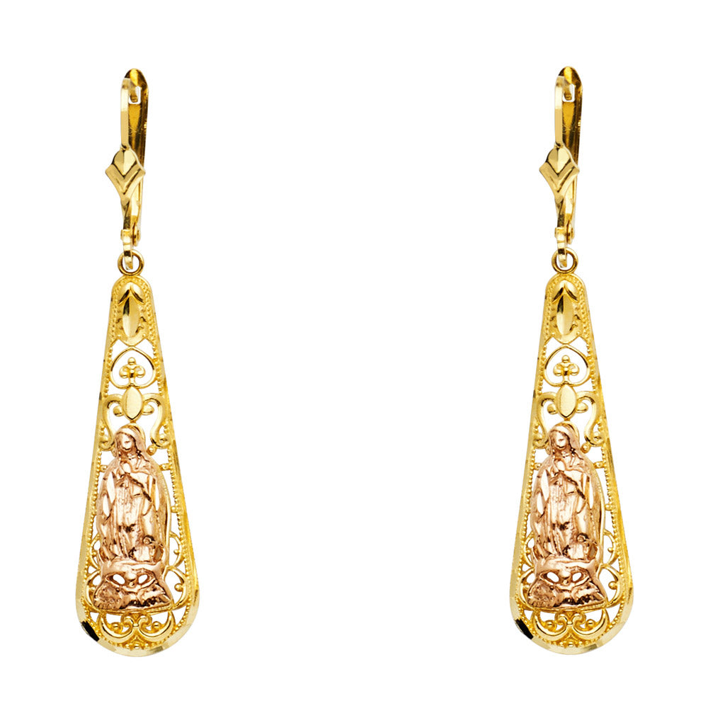 14K 2C GLUPE TDROP DANGLE EAR