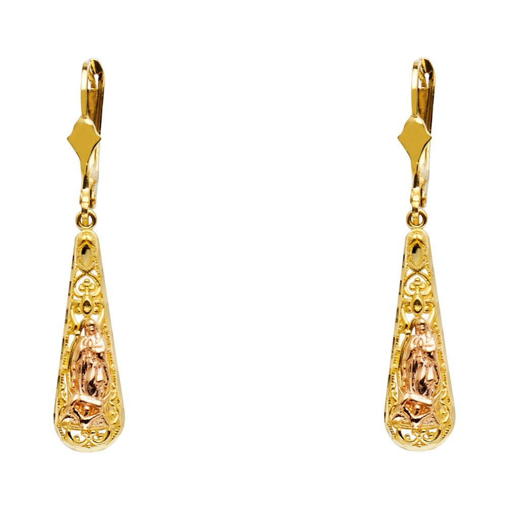 14K 2C GLUPE TDROP DANGLE EAR