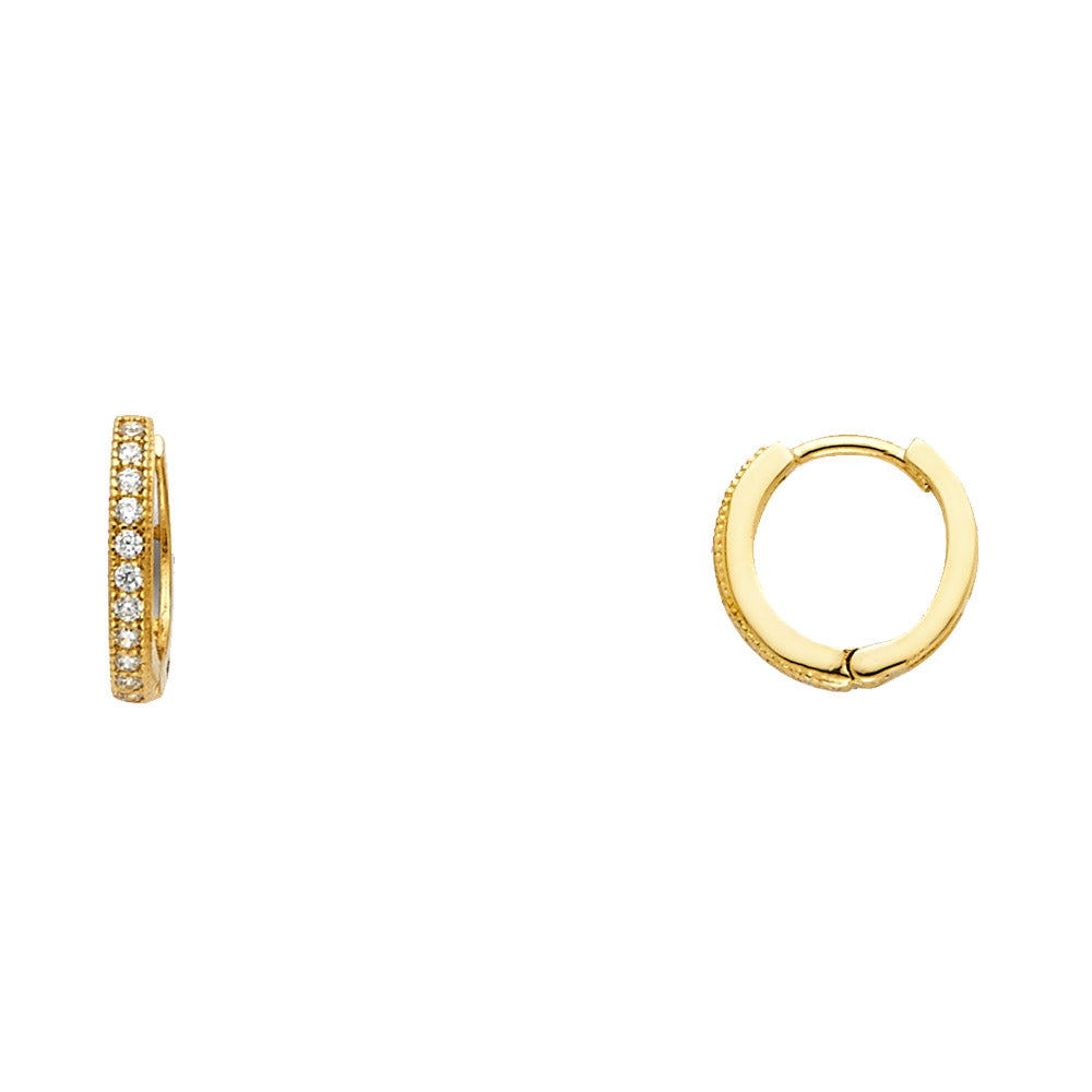 14KY RD CZ PAVE HUGGIES EAR