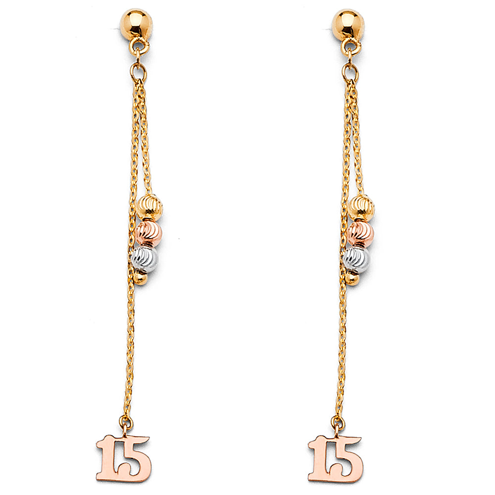 14K 3C HANGING EARRING