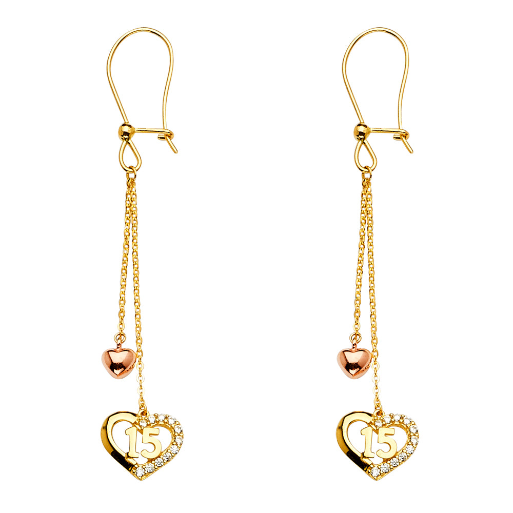 14K 3C HANGING EARRING