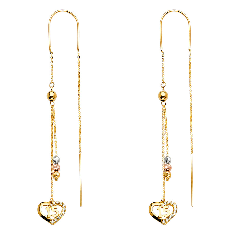 14K 3C HANGING EARRING