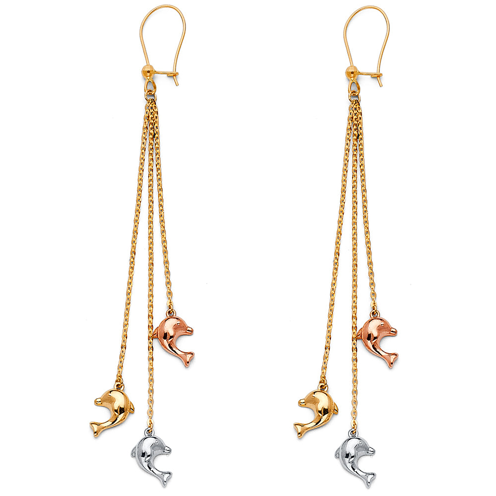 14K 3C HANGING EARRING