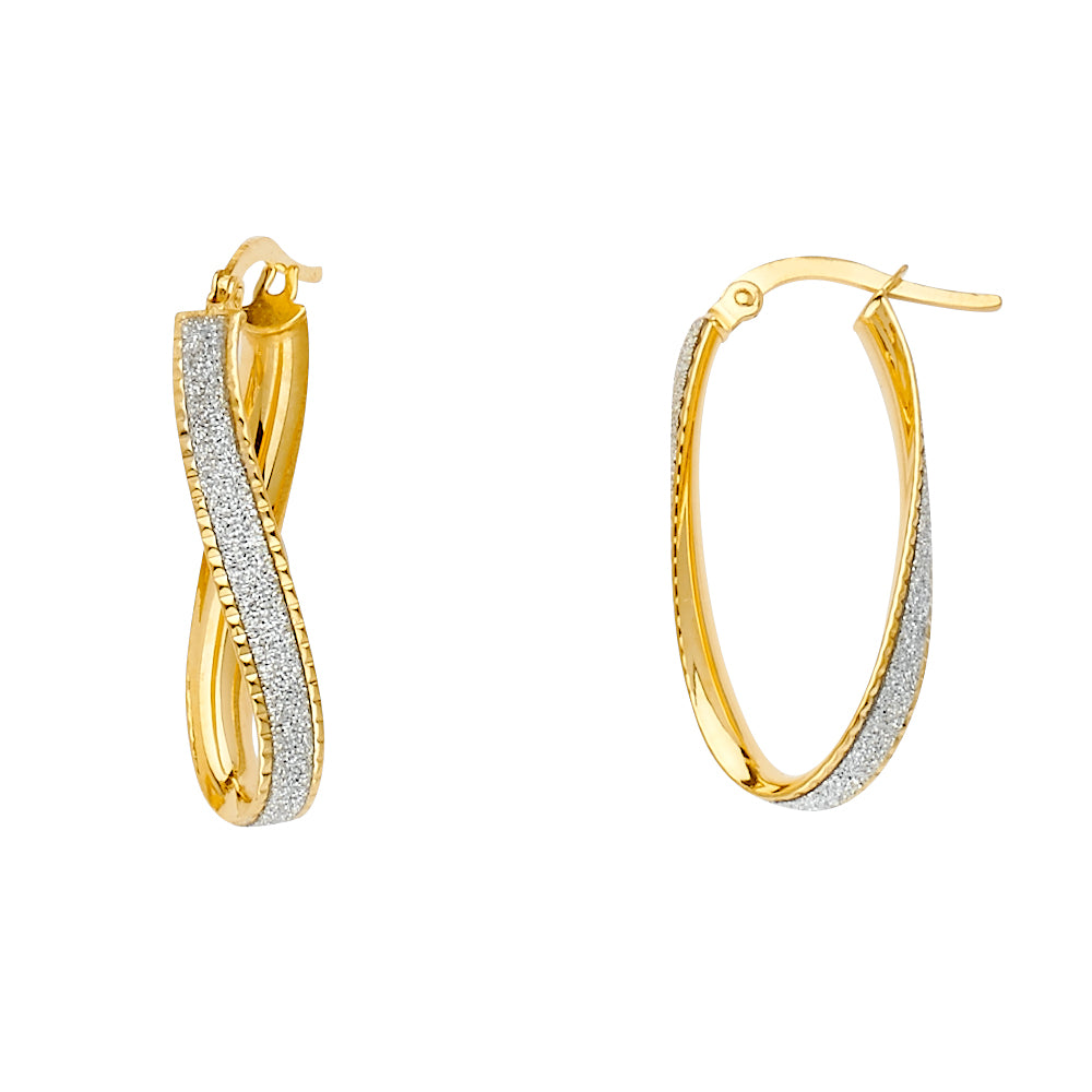 14KY GLITTER USHAPE EARRING