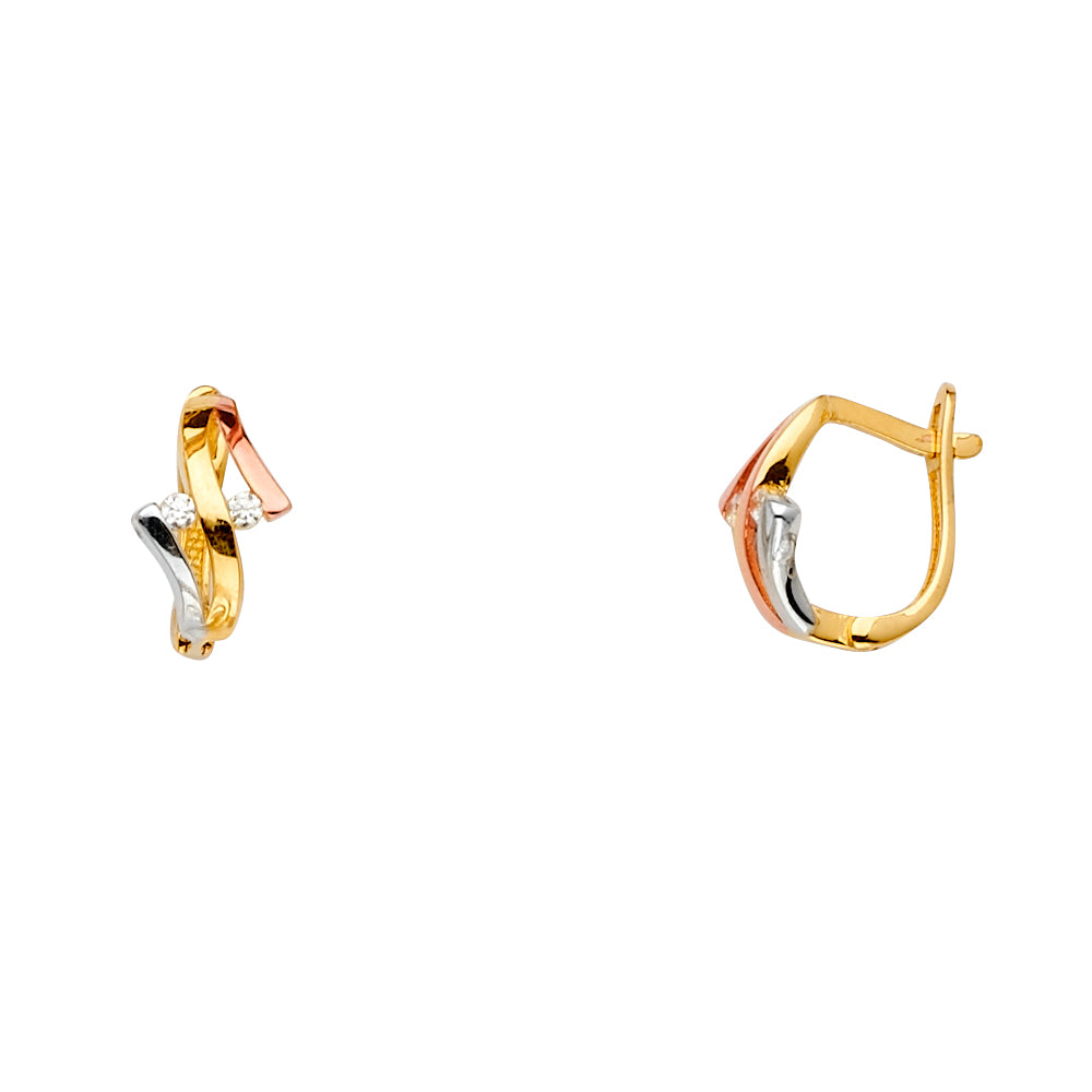 14K 3C FANCY CZ EARRING