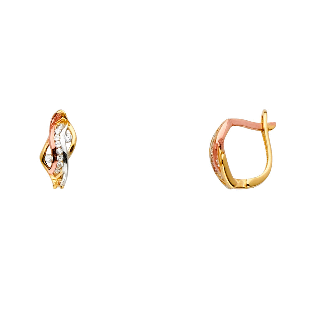 14K 3C FANCY CZ EARRING
