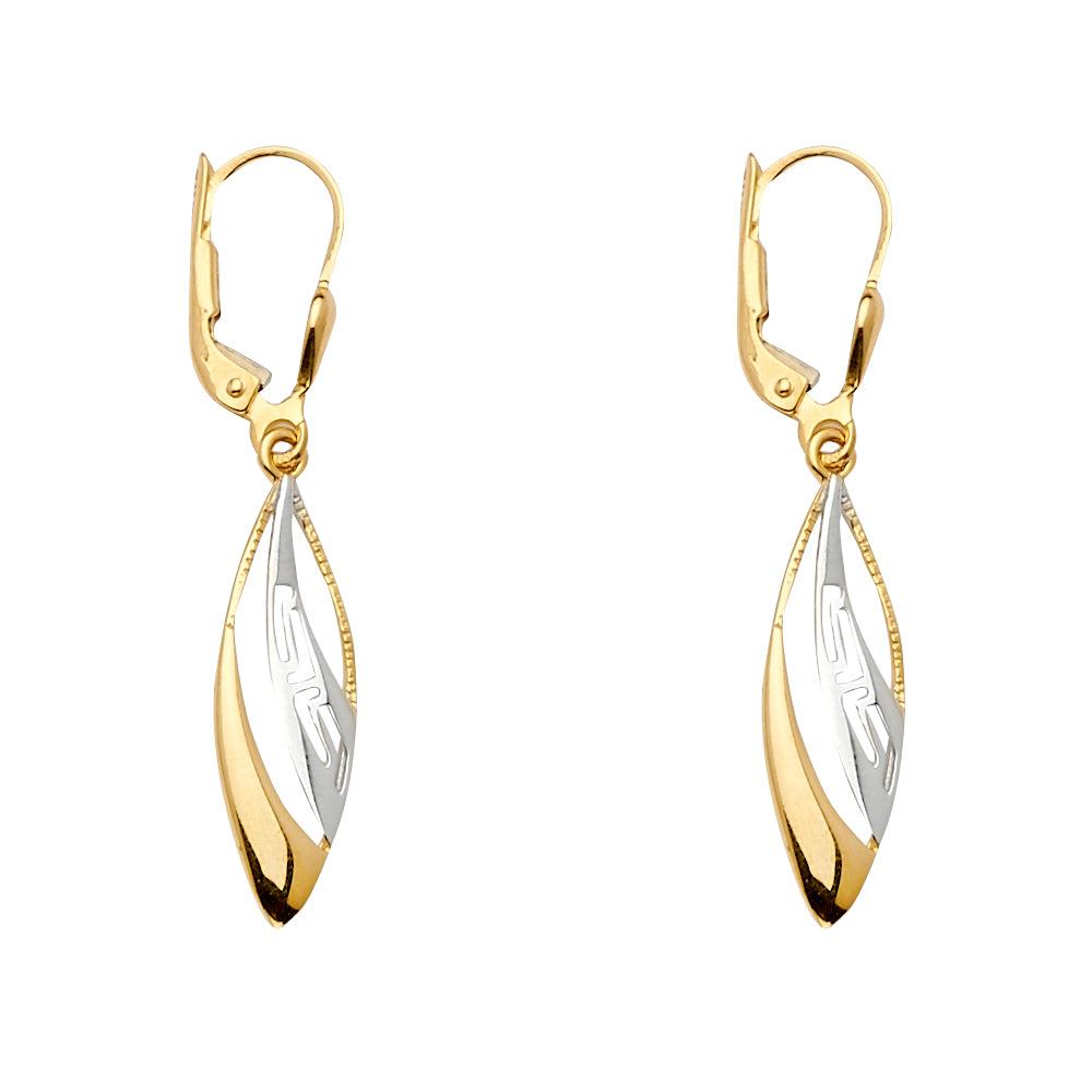 14K 3Color Fancy Dangling Earring