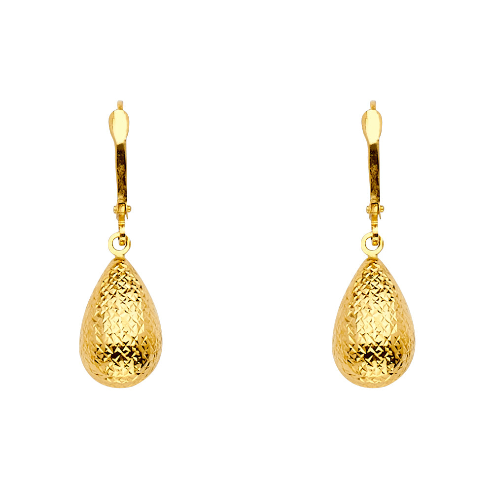 14KY D.C. Tear Drop Earring