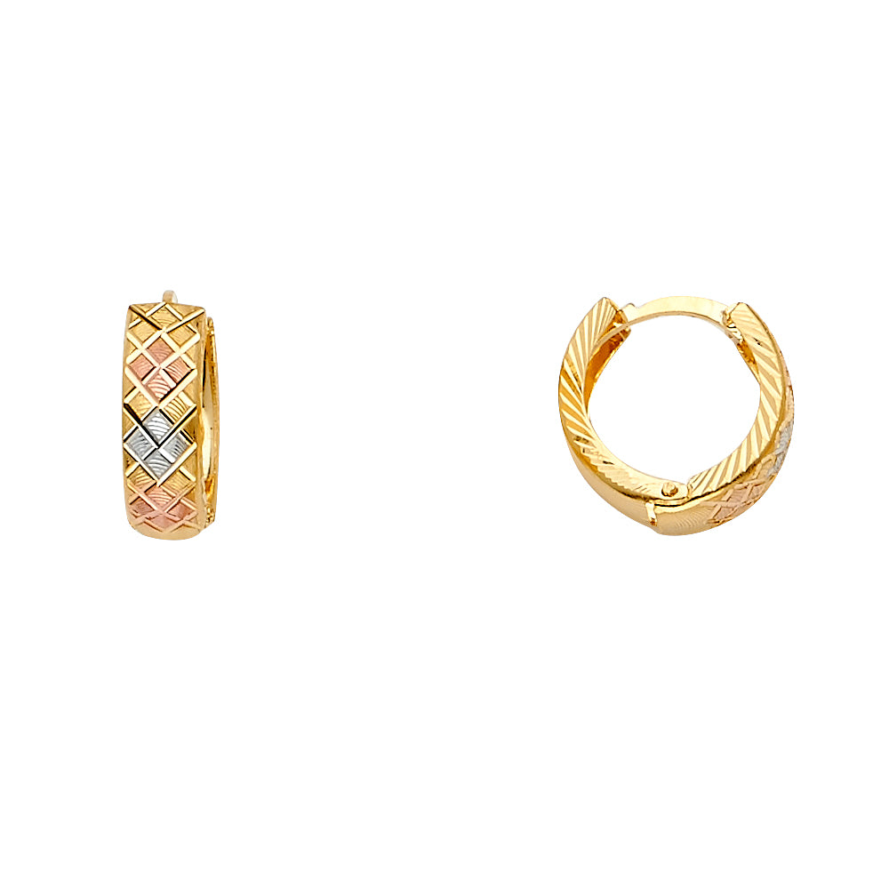 14K 3C Huggies Earring