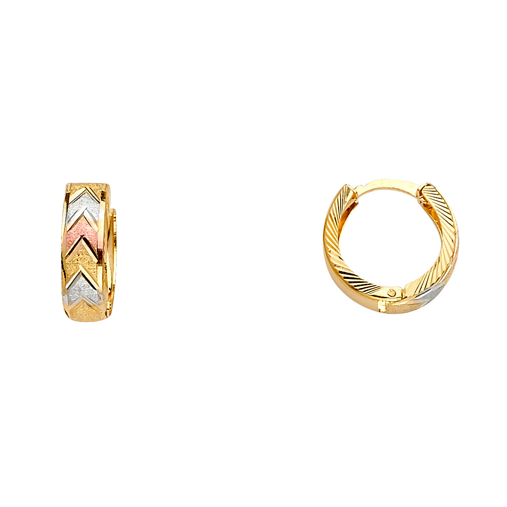 14K 3C Huggies Earring