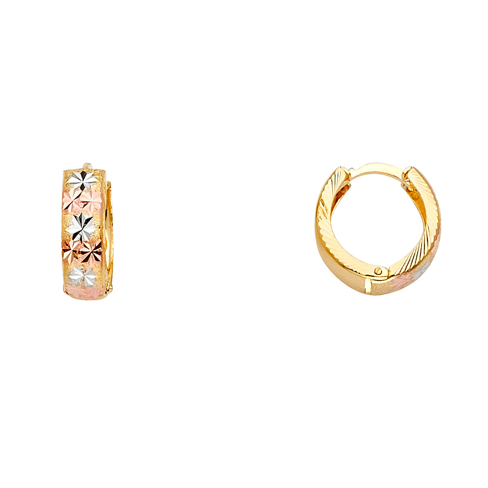 14K 3C Huggies Earring