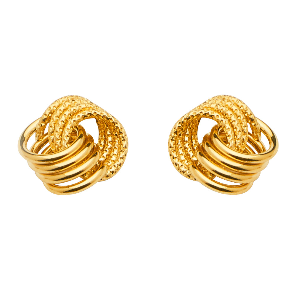 14KY Love Knot Earring w/Push Back