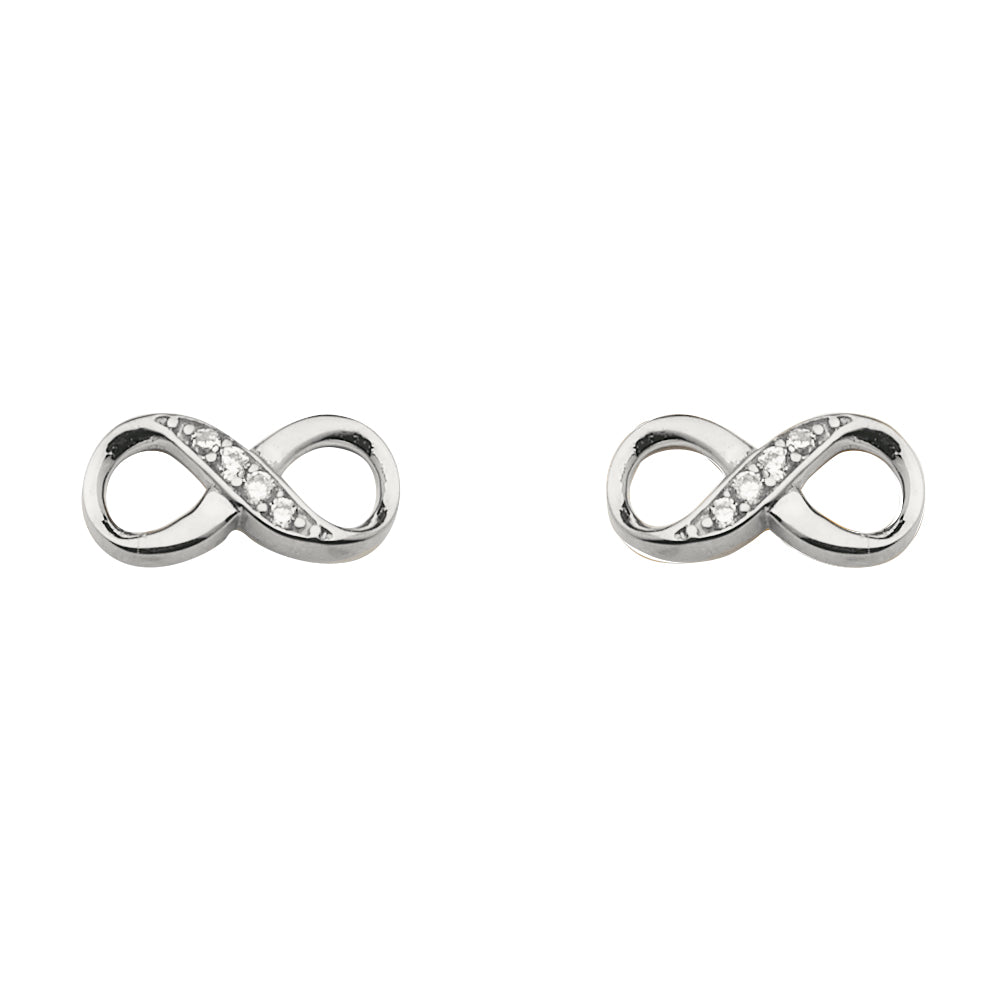 14KW CZ Infinity Earring w/Push Back