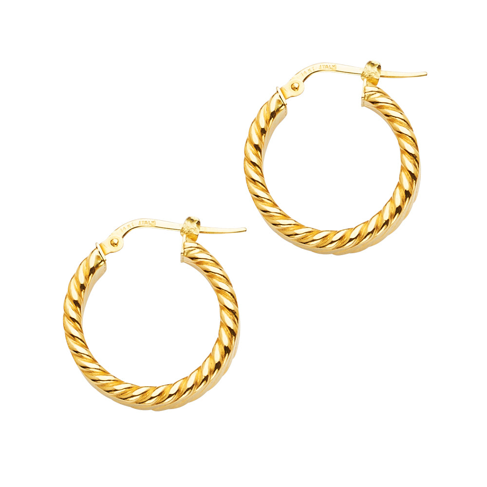 14KY Braided Hoop Earring