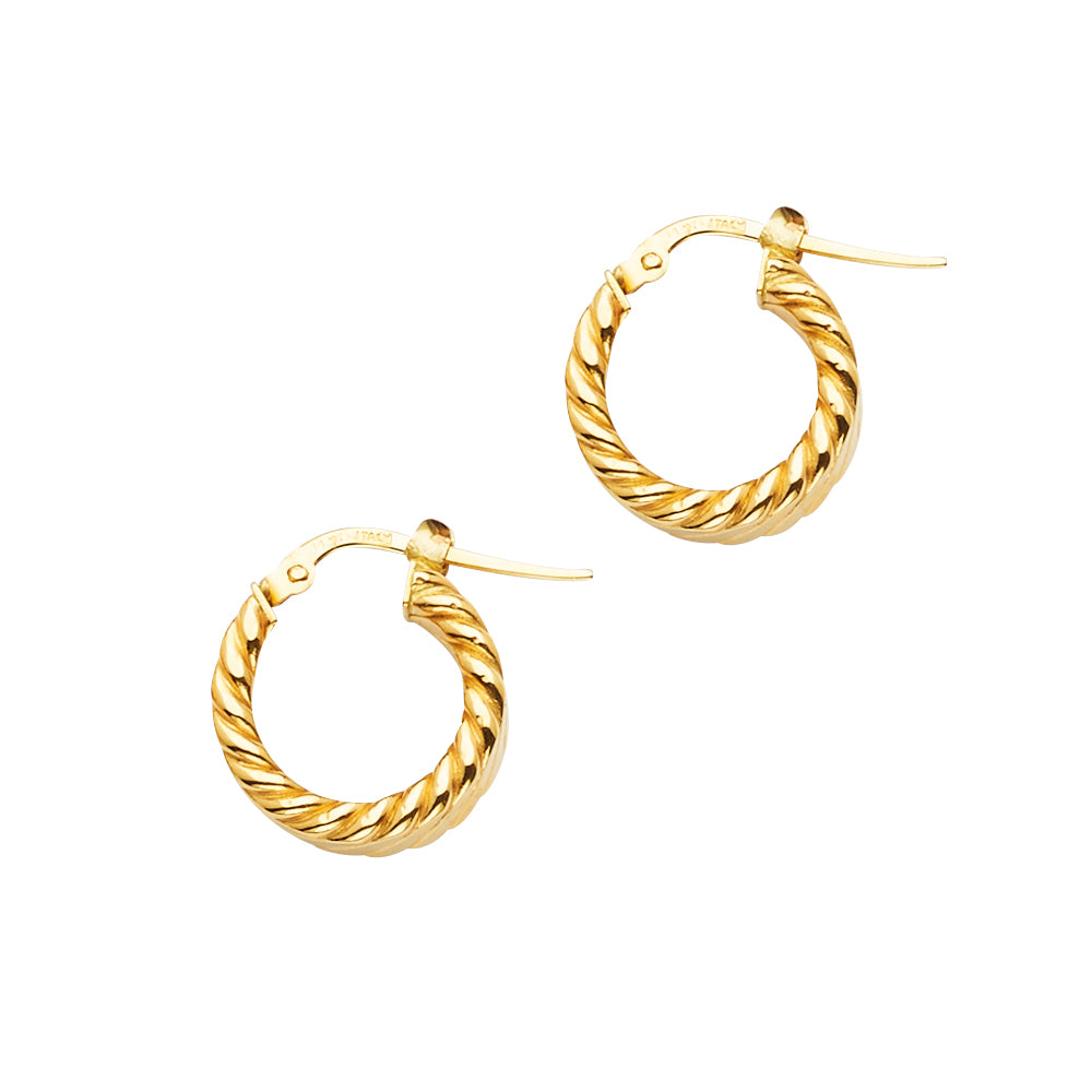 14KY Braided Hoop Earring