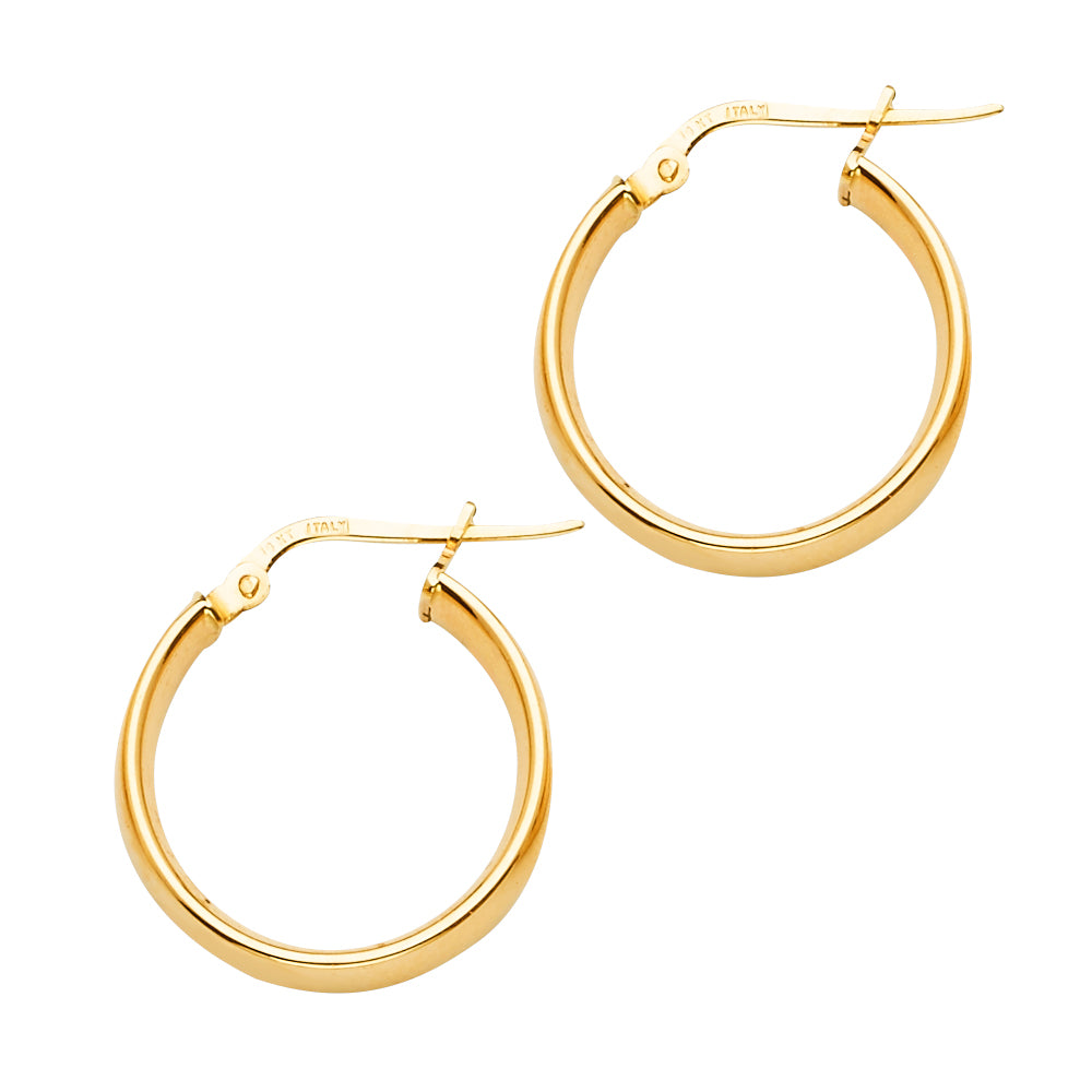 14KY Basic Hollow Hoop Earring