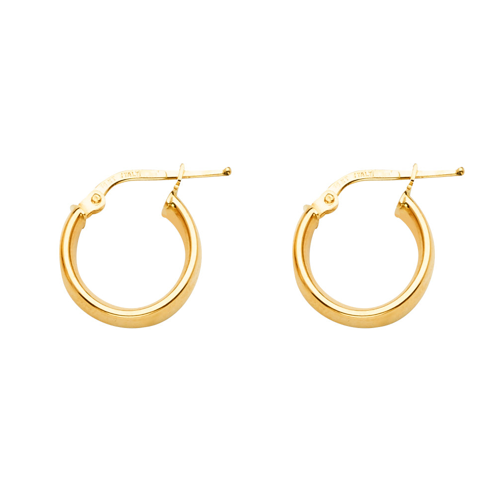 14KY Basic Hollow Hoop Earring