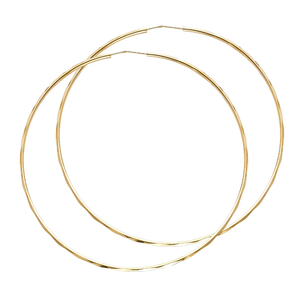 14KY 1.5MM FACETED RD TB HOOP