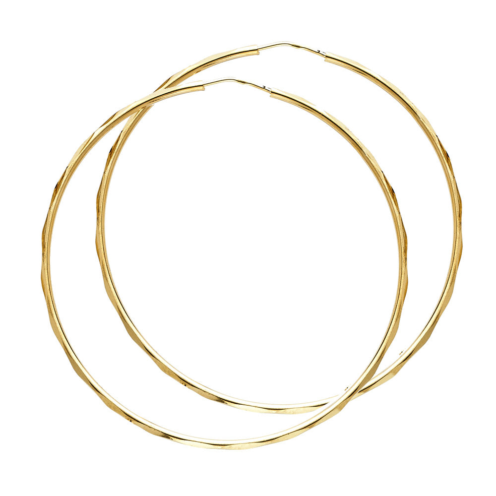 14KY 1.5MM FACETED RD TB HOOP