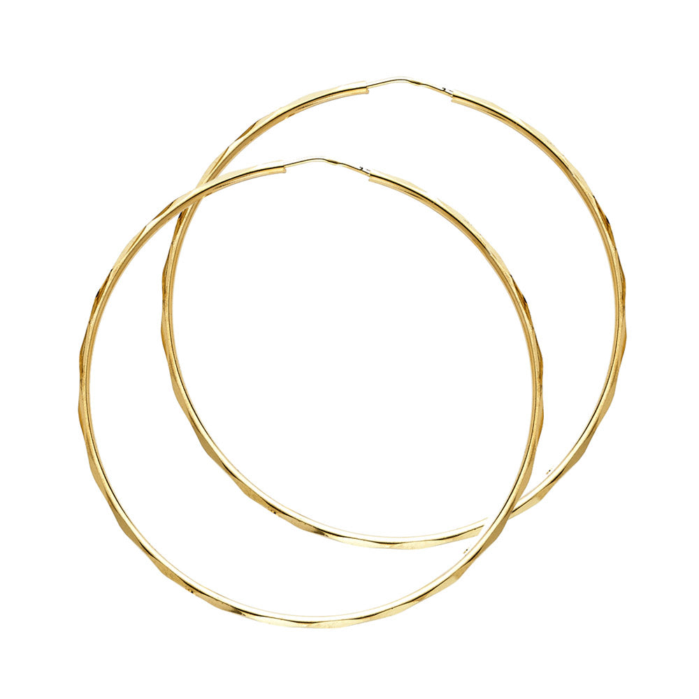 14KY 1.5MM FACETED RD TB HOOP