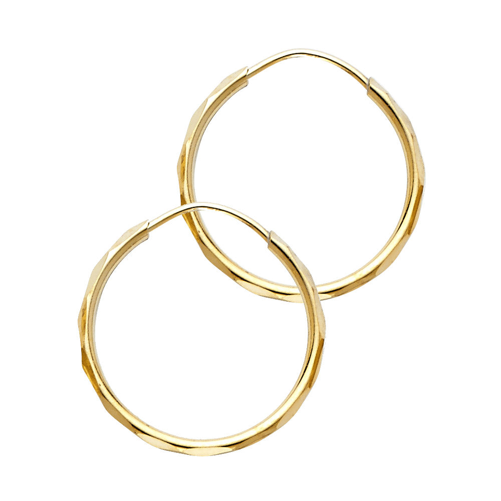 14KY 1.5MM FACETED RD TB HOOP