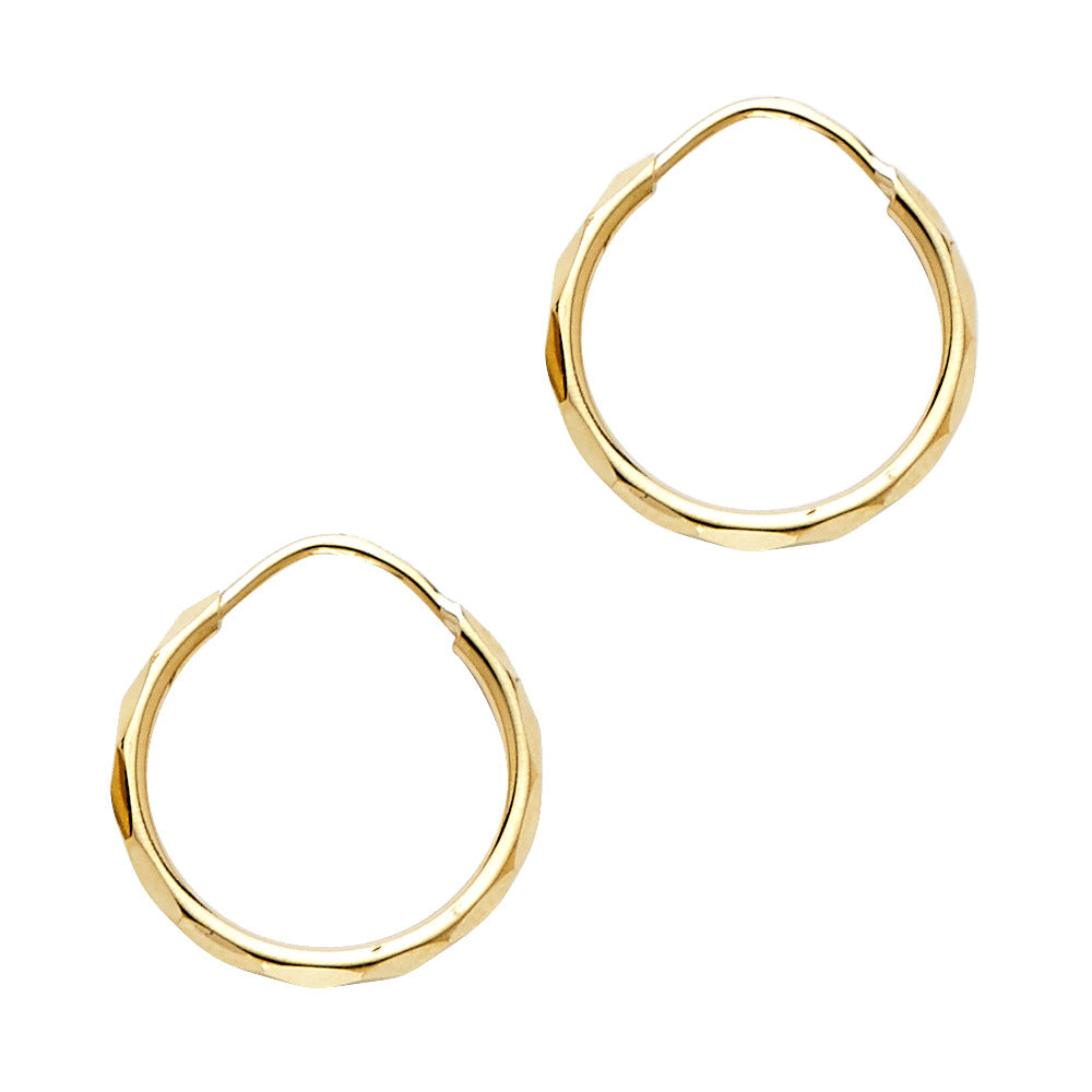 14KY 1.5MM FACETED RD TB HOOP