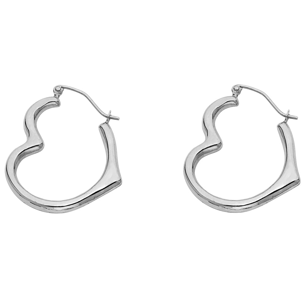 14KW HOLLOW HEART EARRING