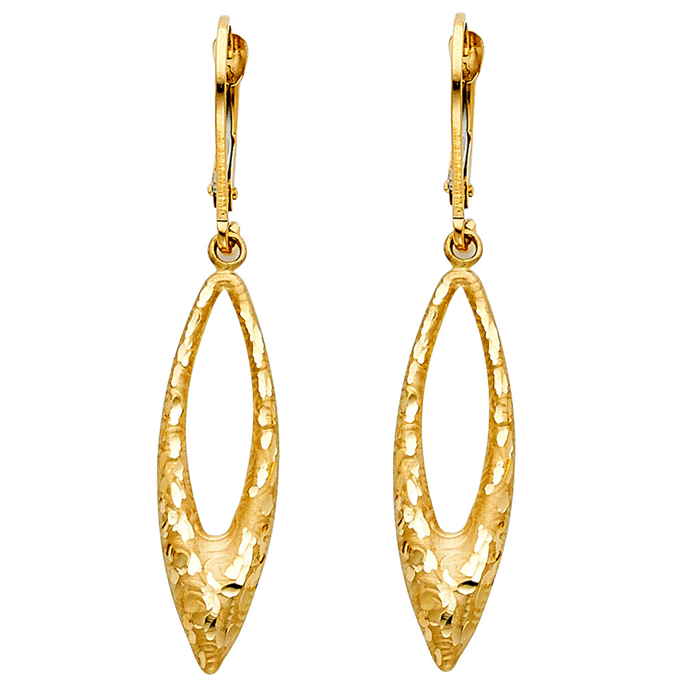 14KY FANCY HOL EAR W/LEVER BACK