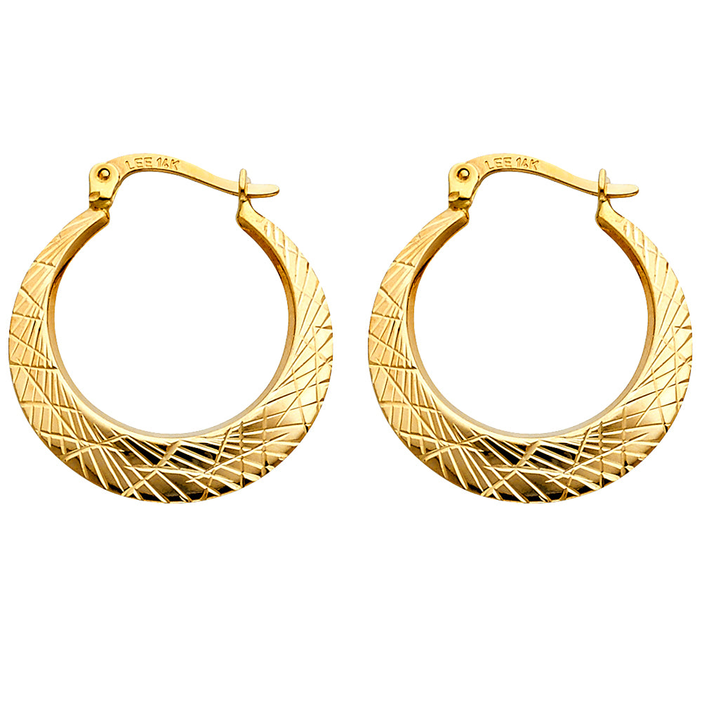 14KY HOLLOW HEART EARRING