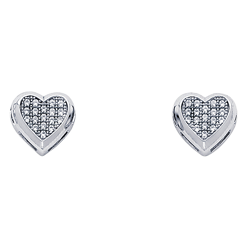 14KW HEART CZ EARRINGS