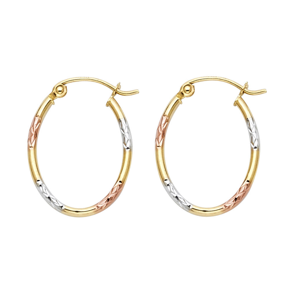 14K 3C RD TUBE OVAL HOOP