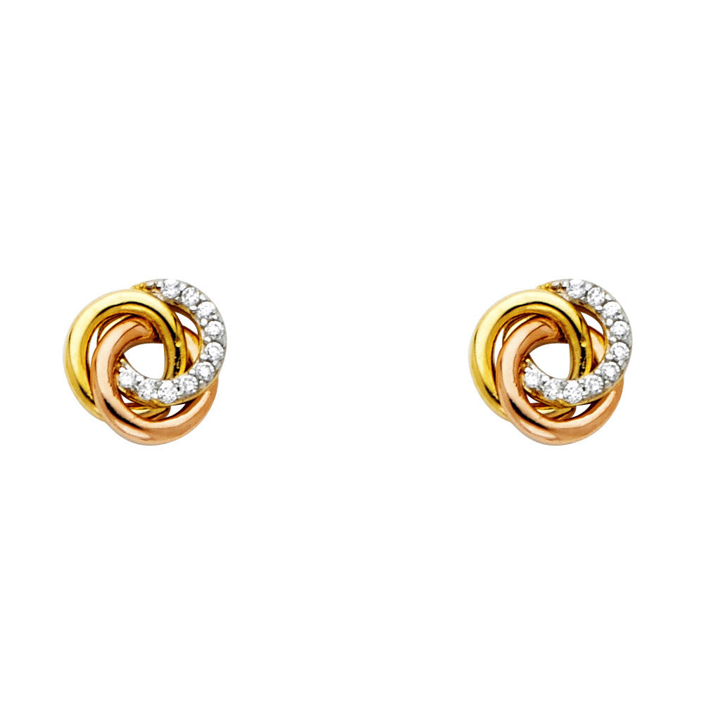 14K 3C CZ EARRINGS