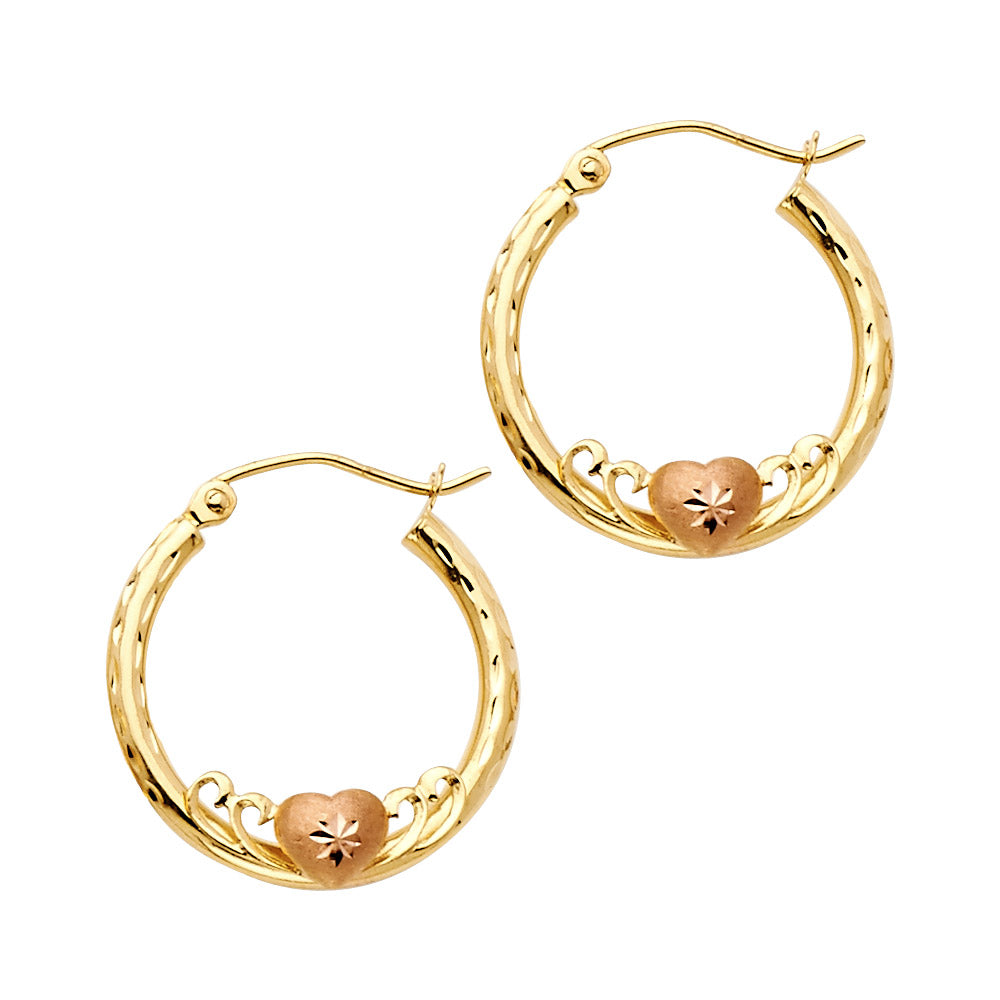 14K 2C 2MM RD HOOP WITH HRT