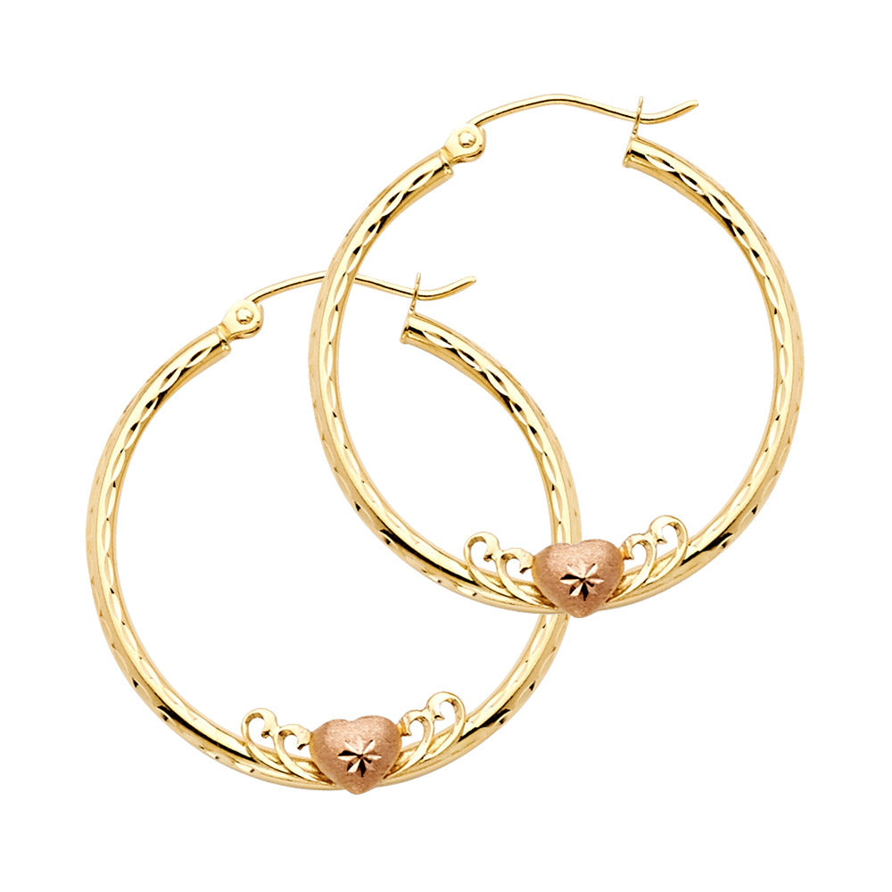 14K 2C 2MM RD HOOP WITH HRT
