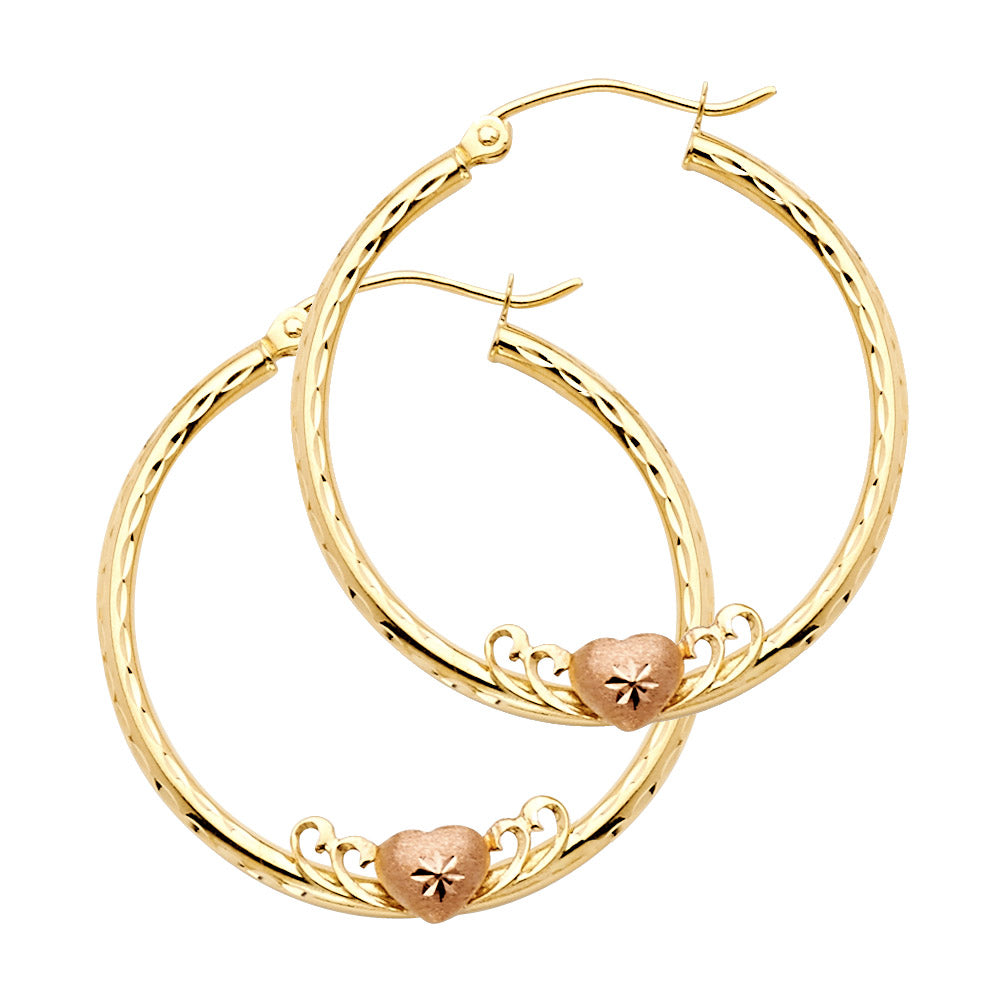 14K 2C 2MM RD HOOP WITH HRT