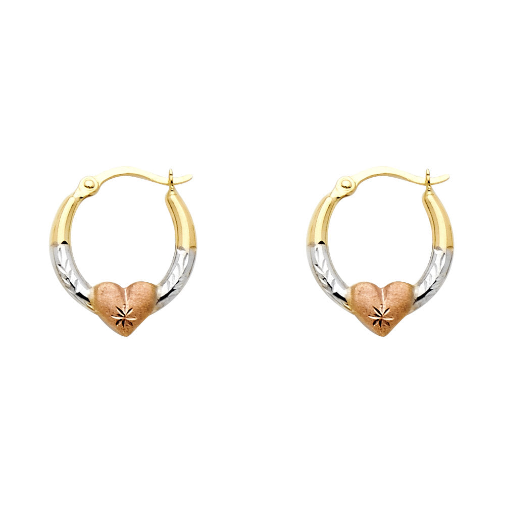 14K 3C SM FEARRING WITH HRT