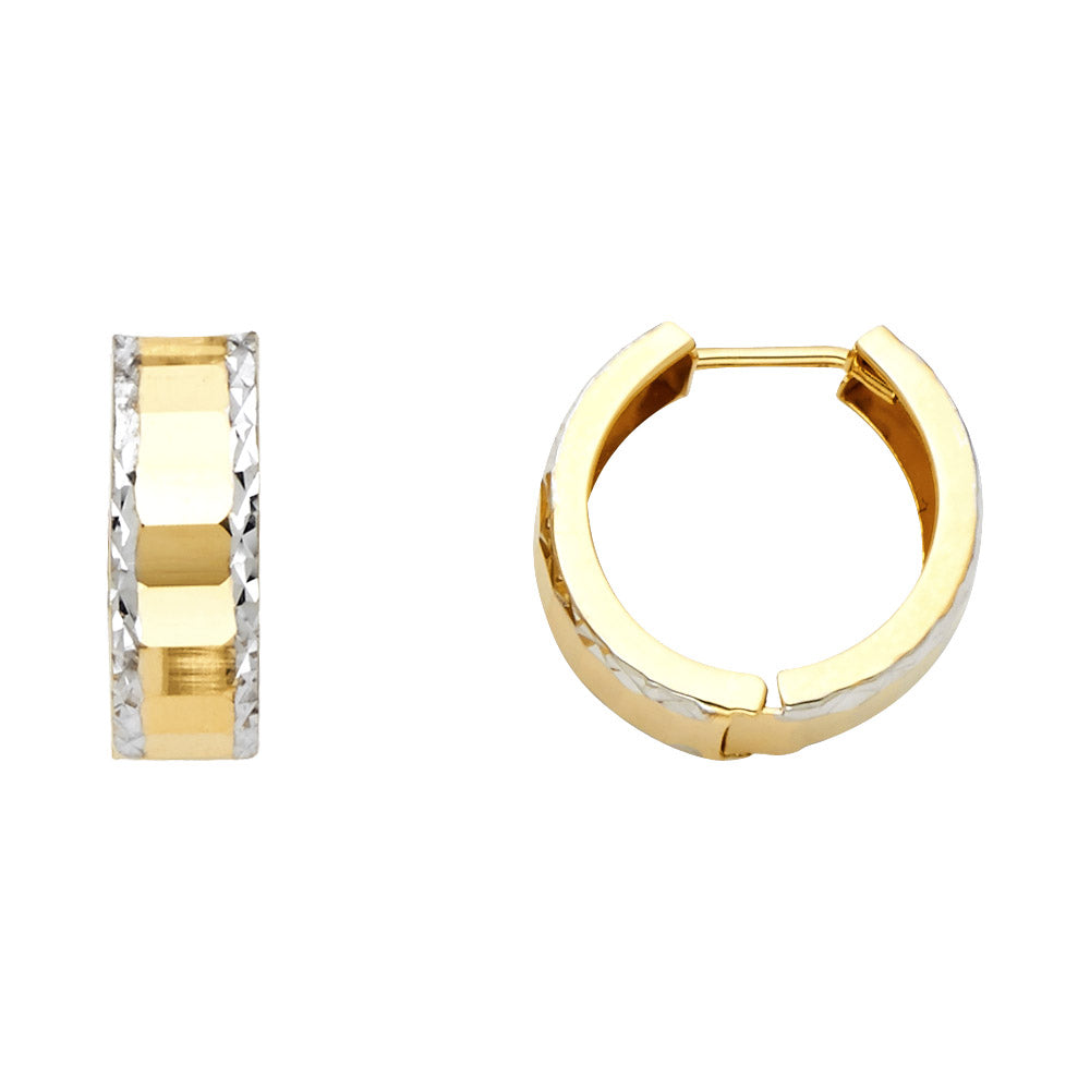 14K 2T D/C POLISHED HUGGIES