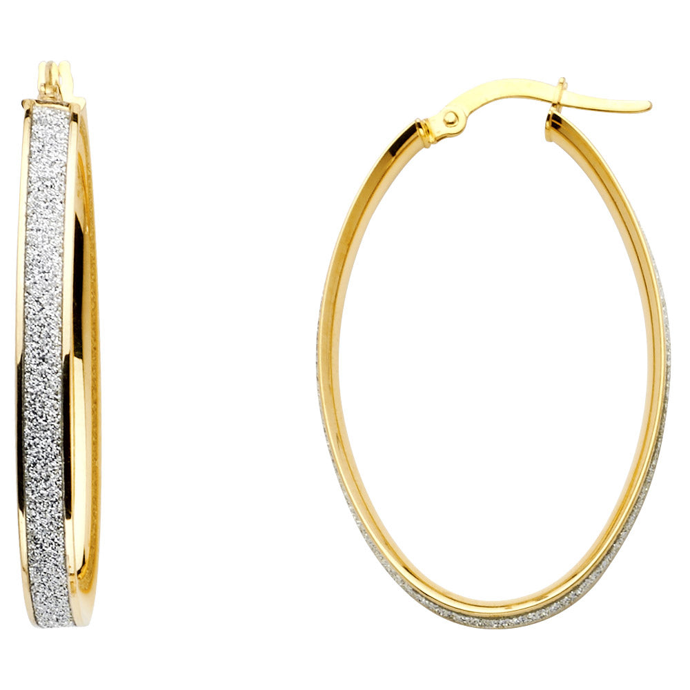 14KY SPARK OVAL HOOPS