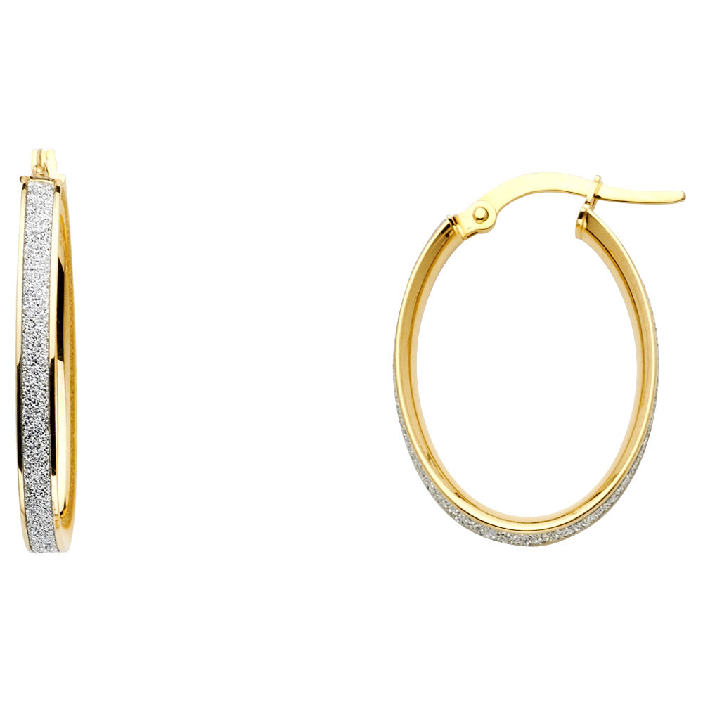 14KY SPARK OVAL HOOPS