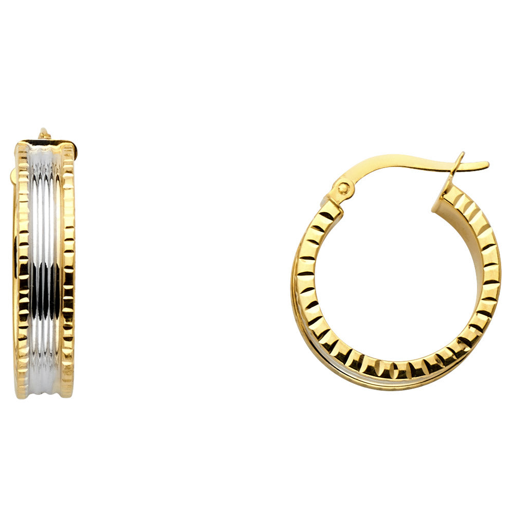 14K 2T HOLLOW HOOP EAR