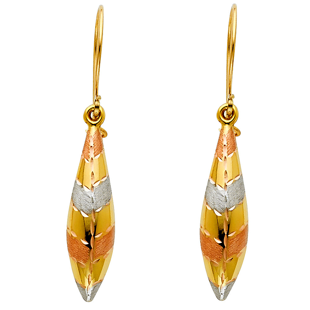 14K 3C HOL HANGING EARRING