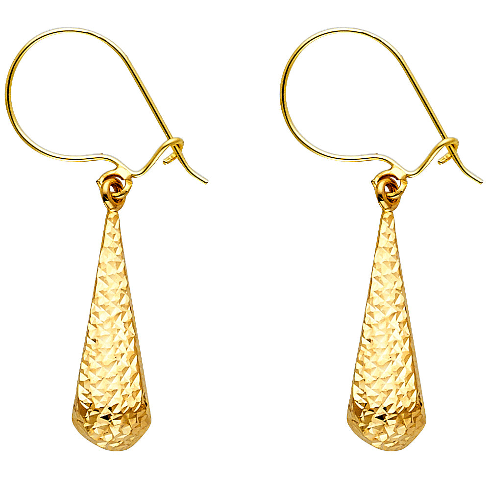 14KY D/C HOL TEAR DROP HANG EAR