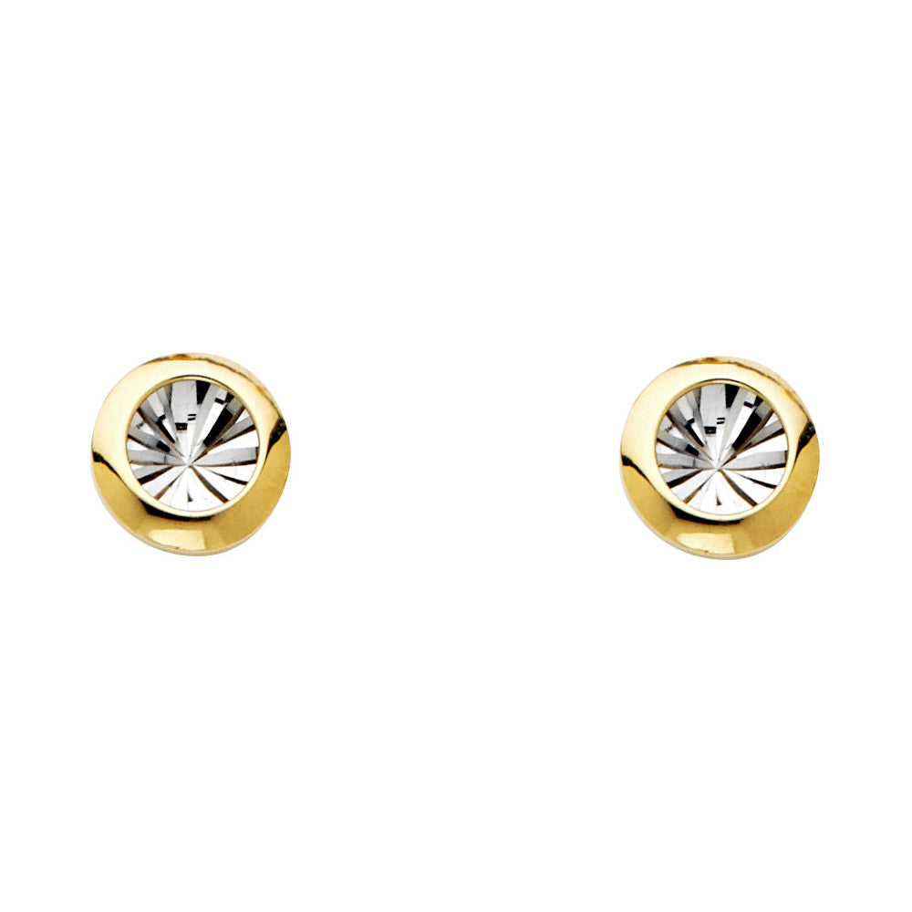 14K 2T STD/C RD EAR W/PB